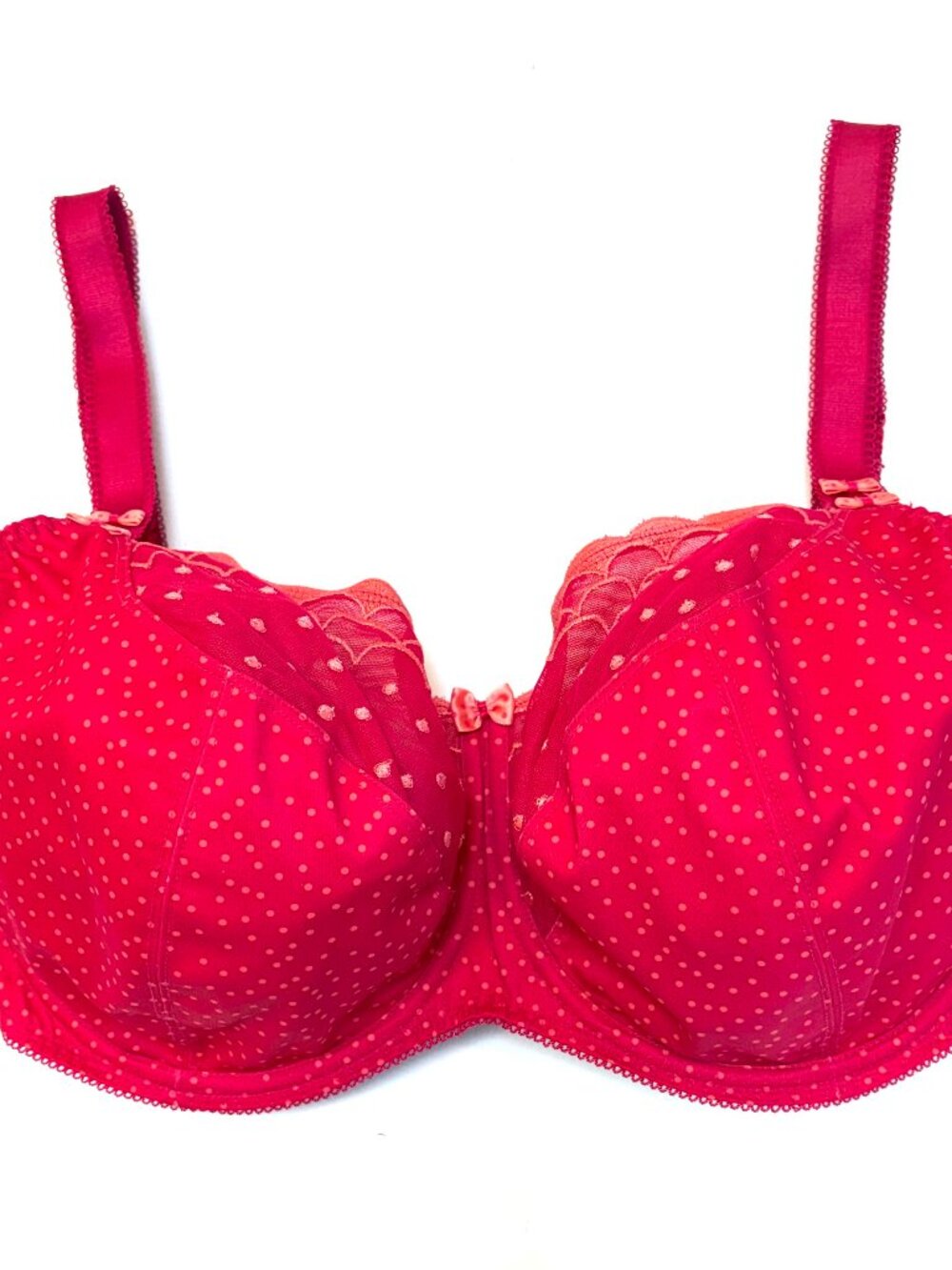 Bravissimo Lola Bra in cerise pink and peach, 34N US/34JJ UK, barely worn